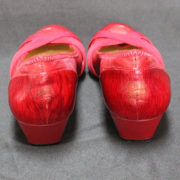 Michelle D Red Patent Low Heel Wedges - Picture 6 of 13